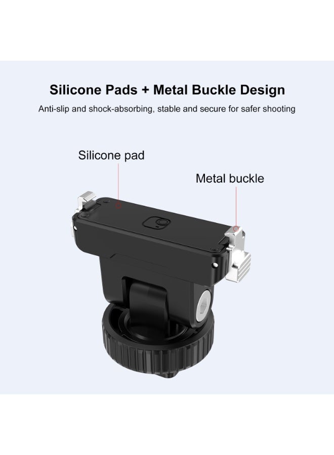 بولوز قاعدة فك سريع مغناطيسية لـ Insta360 GO Ultra – ملحق توسيع كاميرا، حامل من ABS وألومنيوم، تثبيت آمن في ثانية، إمالة قابلة حتى 75°، مزود بمنفذ 1/4 وحذاء بارد - Image 4