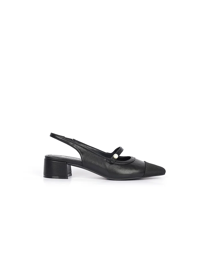 كابلي صندل بكعب أنيق وتصميم سلينجباك مثير