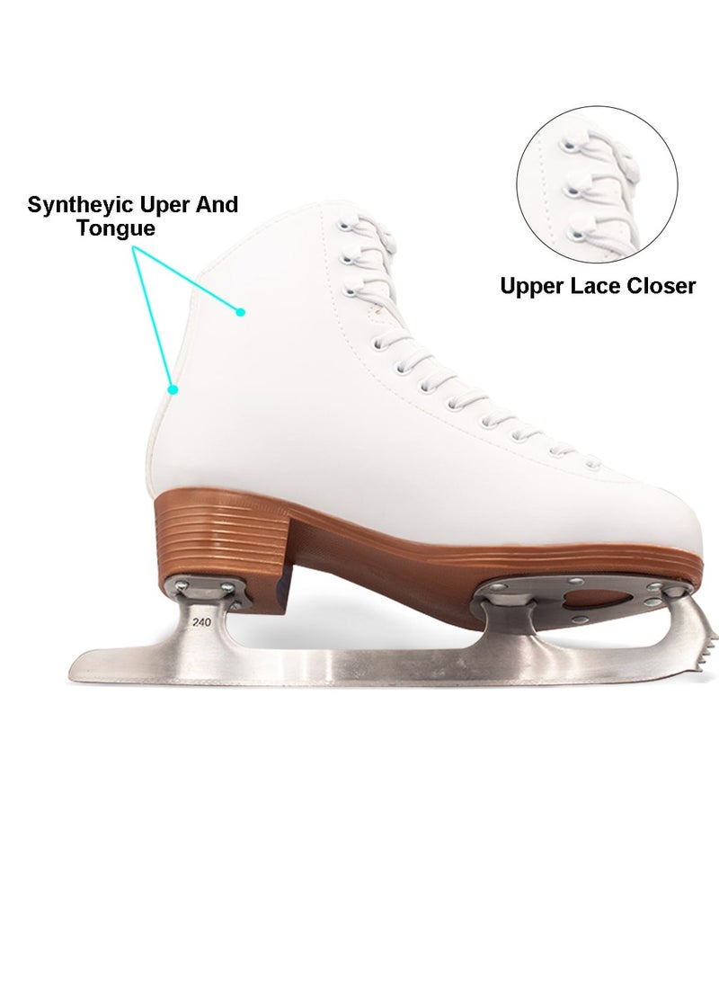 OVERS Figure Ice Skates Full Set for girls and Women Soft Snow Flakes Ice Skating Boot - Image 3