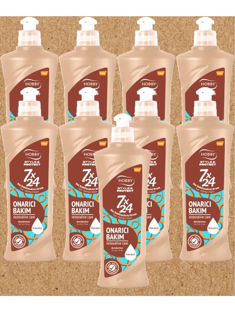 Hobby 9 Pieces 7 x 24 Hair Cream Keratin Care 250 ml