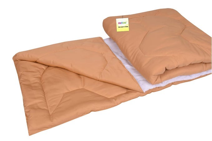 TODDLERS KIDS REVERSIBLE COMFORTER BABY ALL SEASON USE BLANKET AC QUILT 170 GSM FOR UPTO 89 YEARS CHILD 60 X 40 INCHES 5 X 33 FEET 1524 X 1016 CM PEACH WHITE