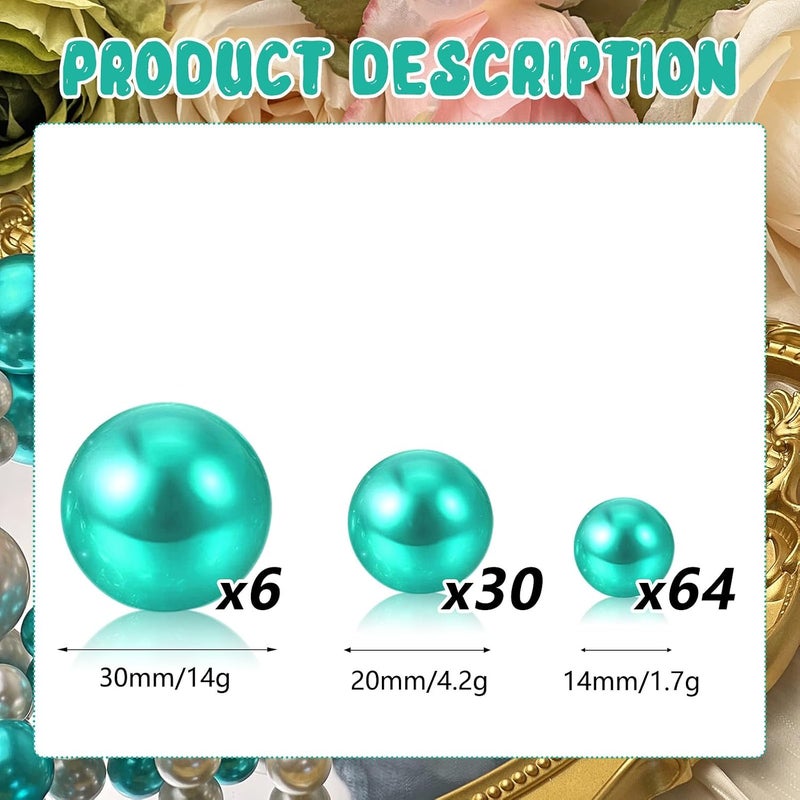 ZEBMOON 100 Pcs Floating Pearls 14/20/33MM hulv - Image 2