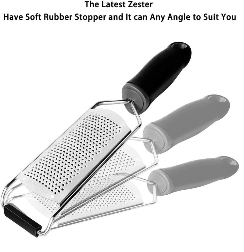 Baskety Lemon Zester & Cheese Grater Razor Sharp Stainless Steel Blade for Parmesan, Ginger, Garlic, Vegetables & Fruits - 12 Inch (Black) - Image 4