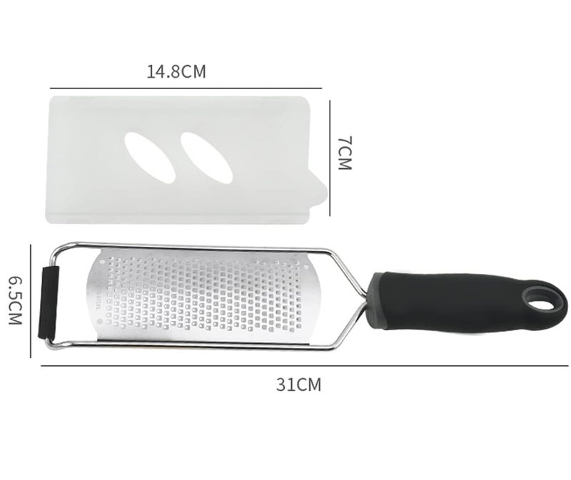 Baskety Lemon Zester & Cheese Grater Razor Sharp Stainless Steel Blade for Parmesan, Ginger, Garlic, Vegetables & Fruits - 12 Inch (Black) - Image 2
