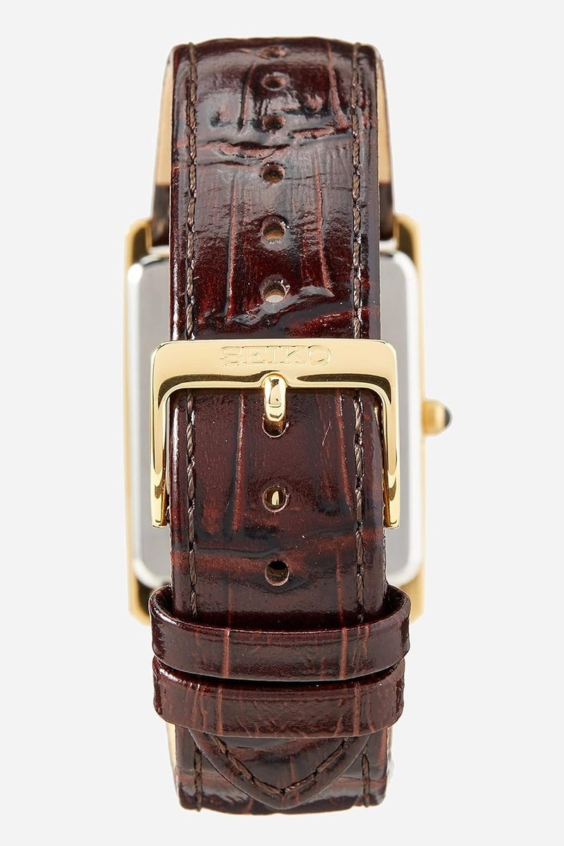 Seiko SWR064P1 Essentials Gold-Tone Rectangular Quartz Men's Watch - Image 4