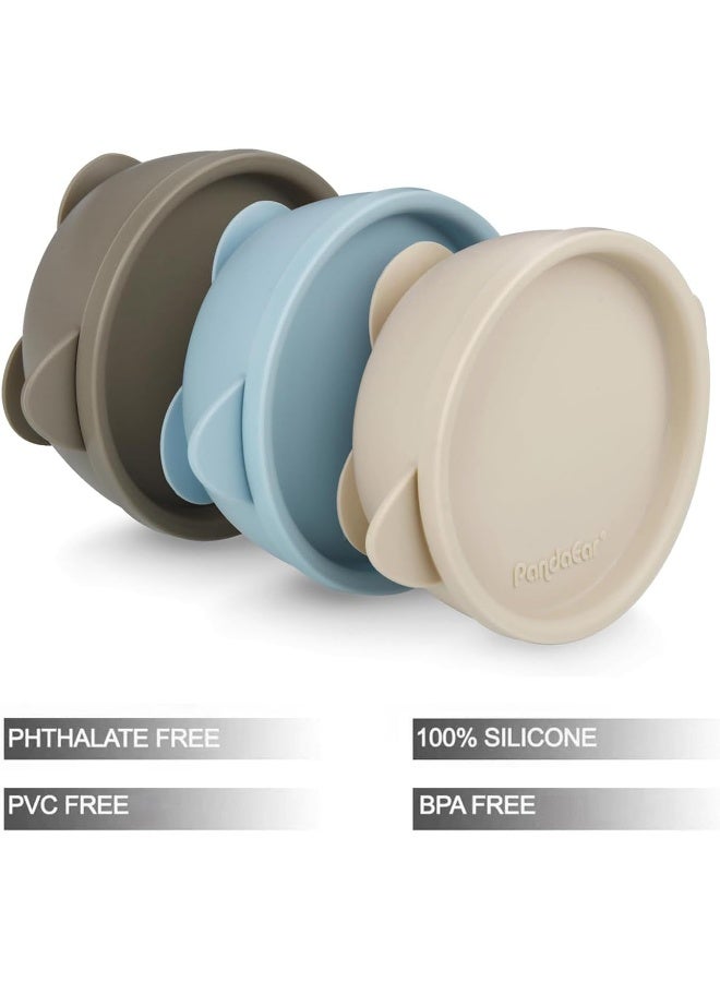 PandaEar 3 x Baby Suction Bowls with Lids - Image 2