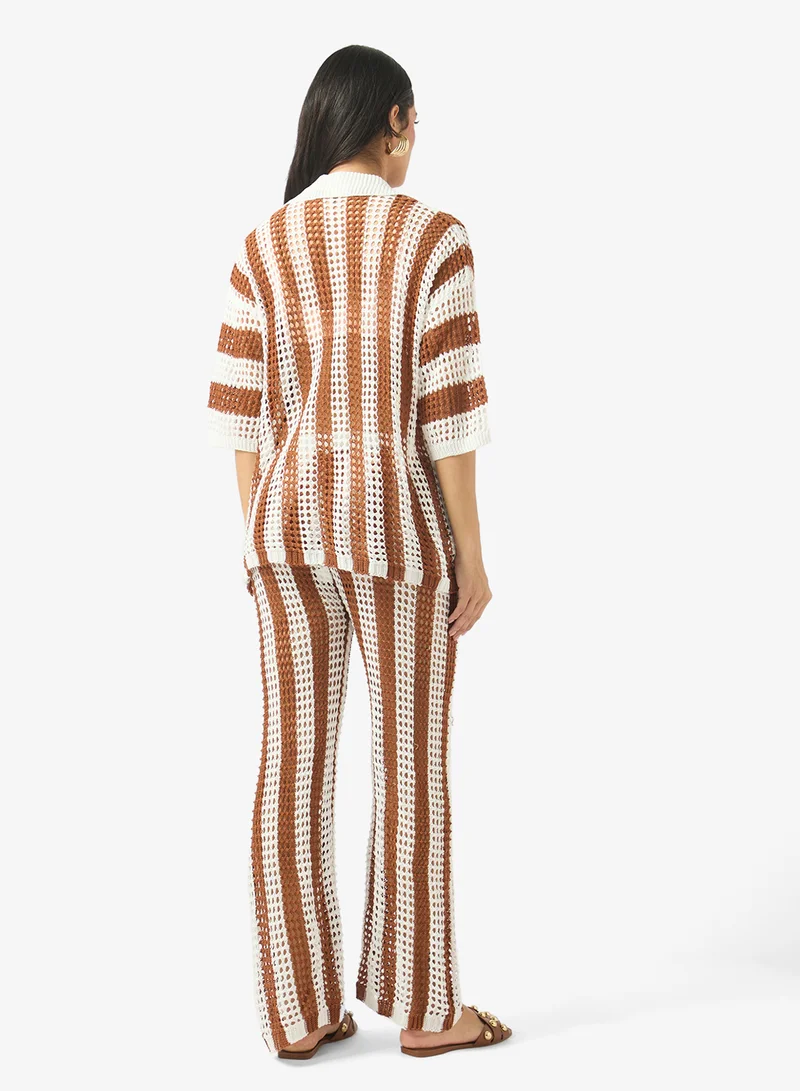 سولايرا Striped Beach Coord Pant Set