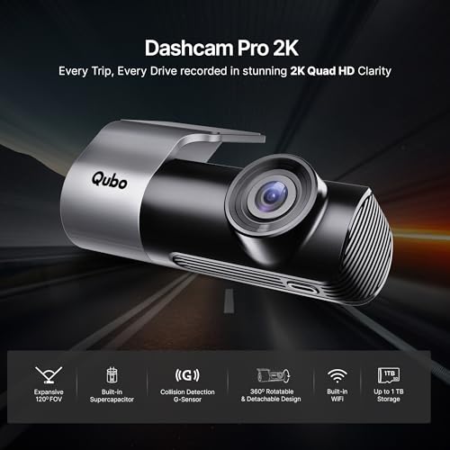 Qubo Car DashCam Pro 2K QHD by Hero Group | Made in India | USB Input | Wide Angle View | G-Sensor | Wi-Fi | Emergency Recording | Supports Up to 1 TB SD Card - Image 2
