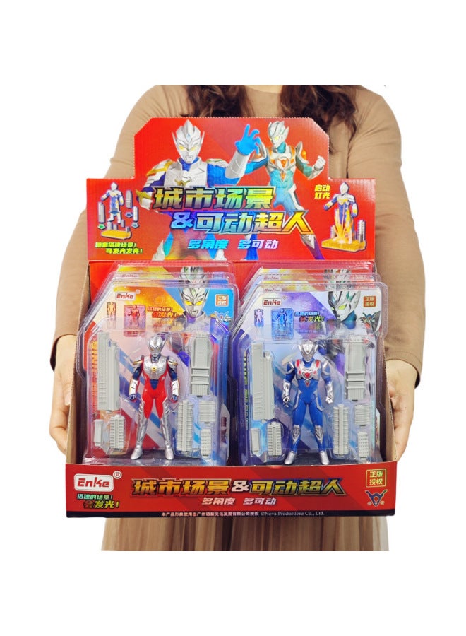 Show Boxed Toys Children's Deforming Robot Superman Warring Model Ornaments Educational Institutions Small Gifts Boys-Color:999-27 City Superman - Image 1