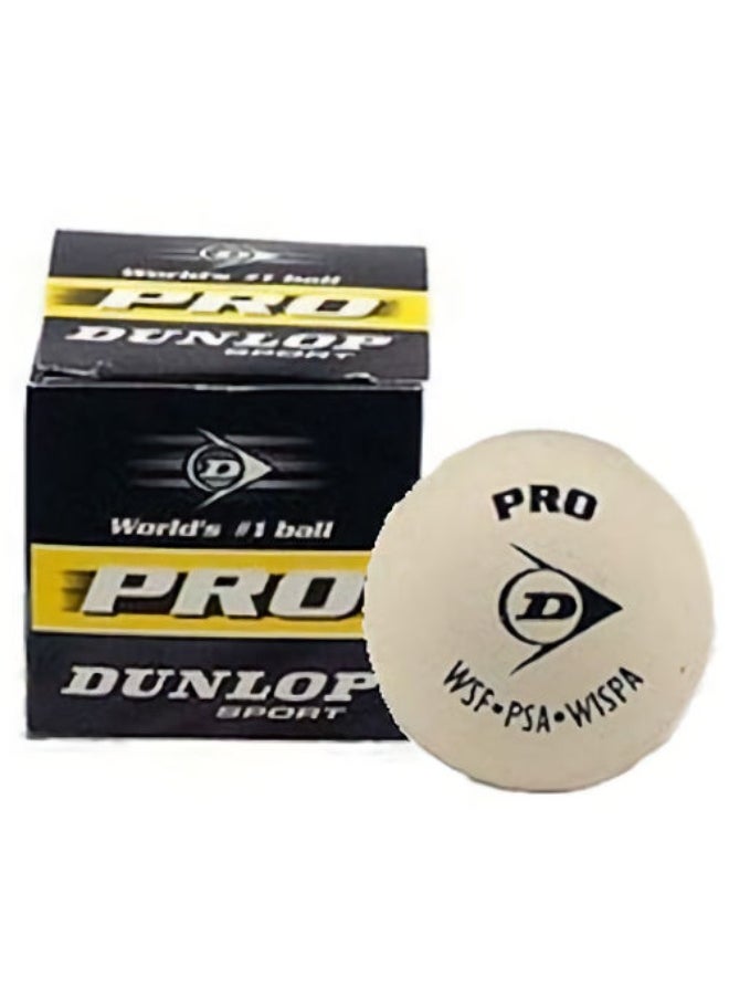 Dunlop White Pro Squash Ball – Box of 12 (Official Double Yellow Dot, White)