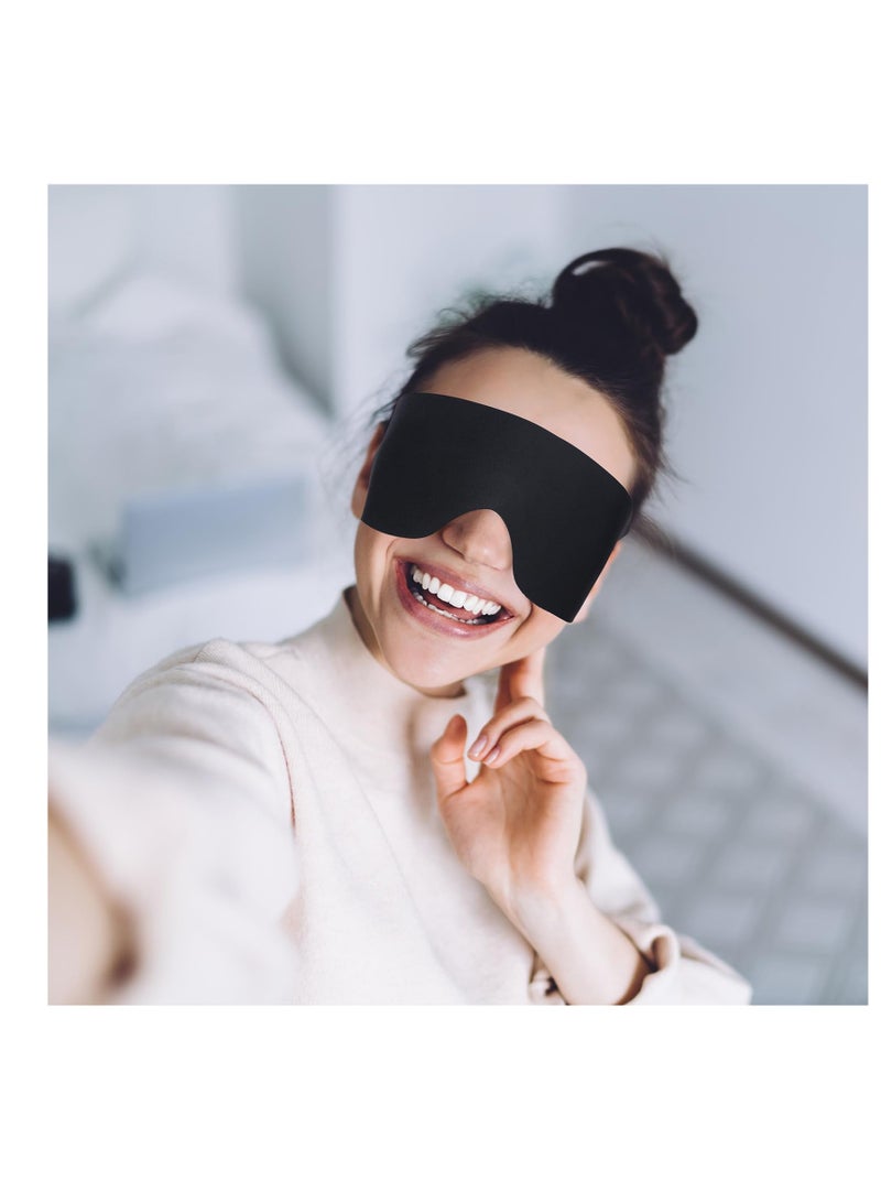 3pc Over-The-Ear Sleeping Mask Set with Ear Loops - Ultra-Soft Lightweight Eye Mask for Men, Women, Couples - Ideal for Travel, Yoga, Nap - Includes Earplugs - Image 2
