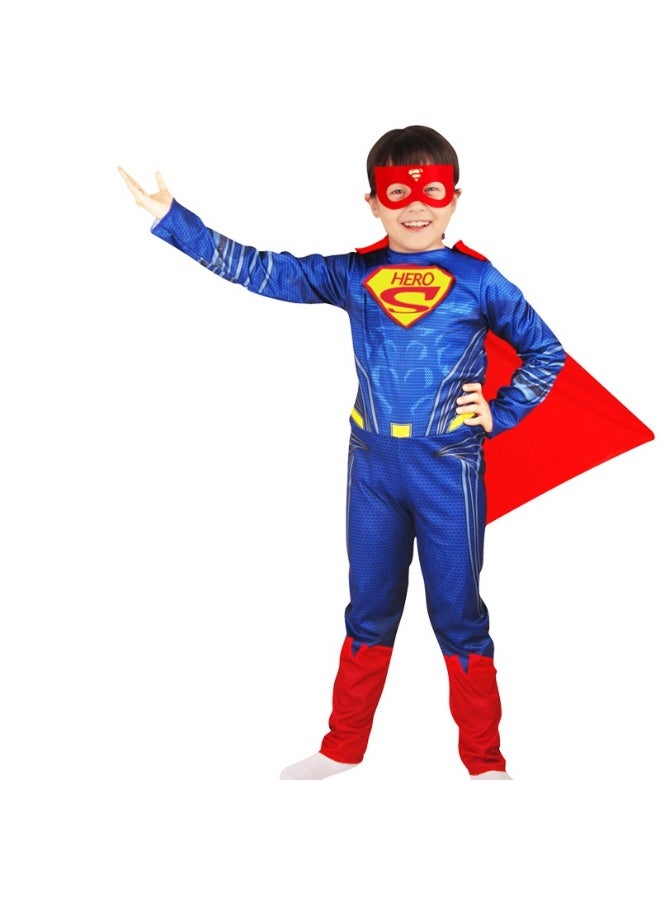 NIBEMINENT Halloween children's performance features anime hero costumes, American Bat, Steel Warrior, and Superman muscle costumes - Image 1