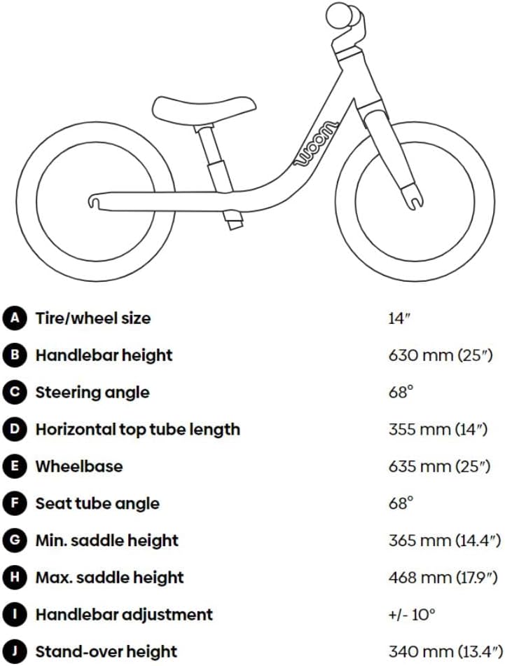 Woom 1 Plus Lightweight Kids Balance Bike - Extendable 10 Year Warranty - 14 Inch Wheels For Ages 3-4.5 Years - Image 3