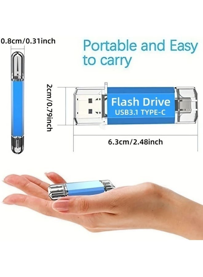 LansTen 128GB USB C Flash Drive 2 in 1 USB 3 1 and Type C Thumb Drive High Speed 90 MB s OTG for Huawei MacBook - Image 2