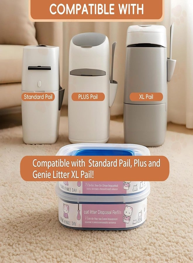 AIMIDODO 8 Pack 28FT Cat Litter Refill Cartridge, Compatible with Pet Genie Standard/Plus/Style Pail Refills, Up to 32 Months of Supply, 7 layer Odor Control Jumbo Refill Cartridge - Image 3
