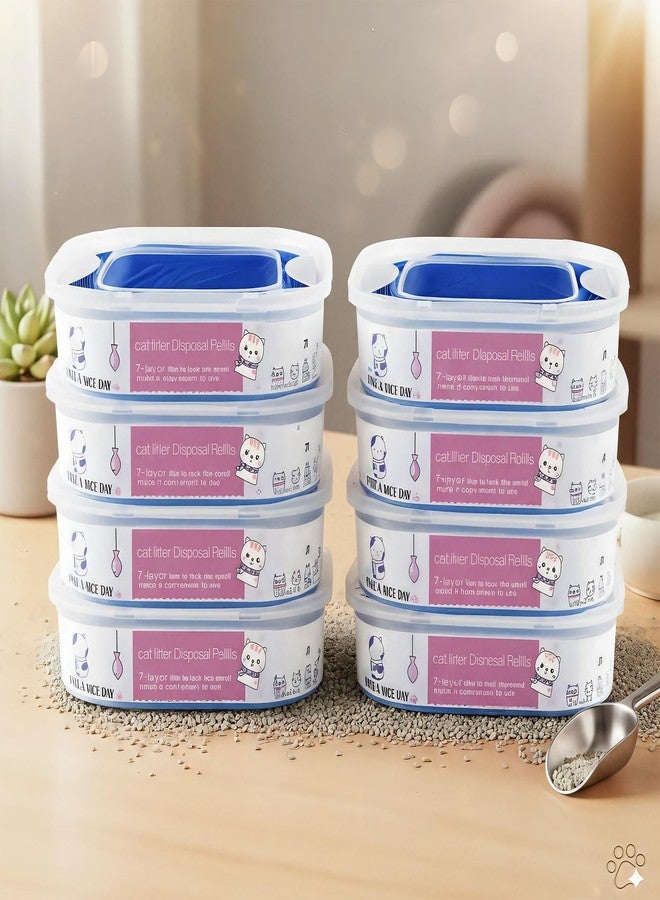 AIMIDODO 8 Pack 28FT Cat Litter Refill Cartridge, Compatible with Pet Genie Standard/Plus/Style Pail Refills, Up to 32 Months of Supply, 7 layer Odor Control Jumbo Refill Cartridge - Image 1