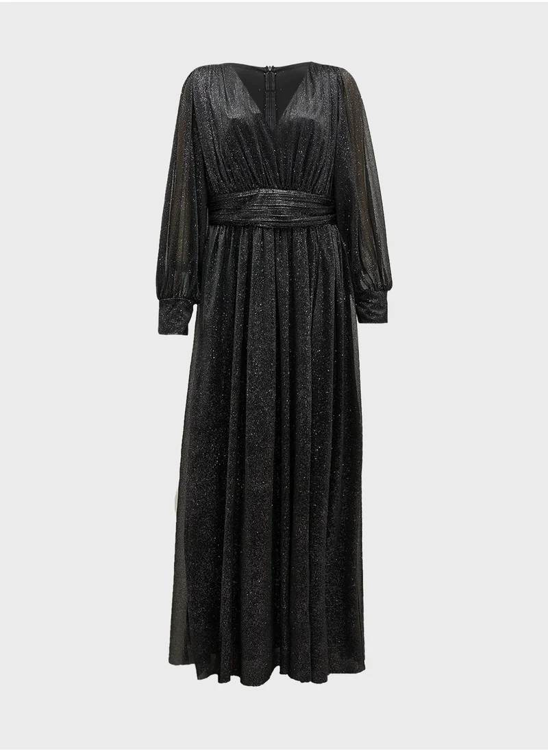 خزانة Plus Size Shimmer A-Line Dress