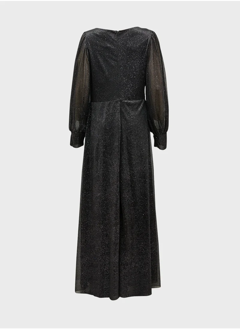 خزانة Plus Size Shimmer A-Line Dress