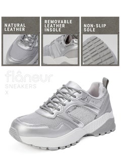 flâneur Flaneur Womens Fashion Sneakers - Shoes for Women, Ladies Platform Shoes, Patent Leather, Breathable Lightweight Women's Keds, Comfortable & Supportive Footwear, Walking Shoes for Women, Casual Shoes  - Image 3