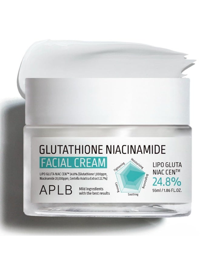 APLB Glutathione Niacinamide Facial Cream | LIPO GLUTA NIAC CEN™ 24.8% 1.86 FL.OZ/Korean Skincare, Deep hydration, Niacinamide, Improve skin elasticity, Improve skin texture - Image 1