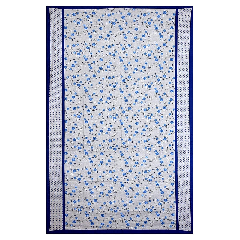 Kuber Industries Kuber Industries Flower Design Pure Cotton Single Bed Top Sheet Chadar BlueHS_38_KUBMART21118  - Image 2