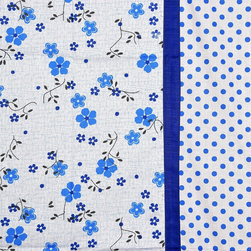 Kuber Industries Kuber Industries Flower Design Pure Cotton Single Bed Top Sheet Chadar BlueHS_38_KUBMART21118  - Image 5