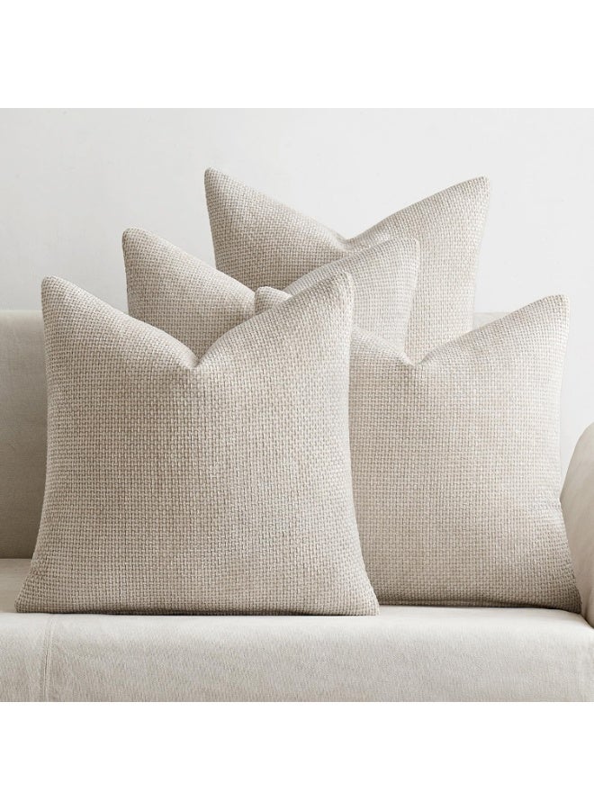 Chenille Pillow Covers Set of 4,   Cushion Cover，Neutral Soft Decorative Throw Pillow Covers for Farmhouse Boho Modern Home Decor, Couch, Sofa, Living Room 45cm x45cm - Image 1
