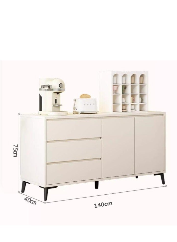 Sideboard Cabinet,Storage Drawer Unit, Closet Organizer with 2 Doors 3 Drawers Adjustable Shelves,Multifunctional Console Cabinet for Living Room, Kitchen, Dinning Room (White, 140 x 40x 75 CM) - Image 4