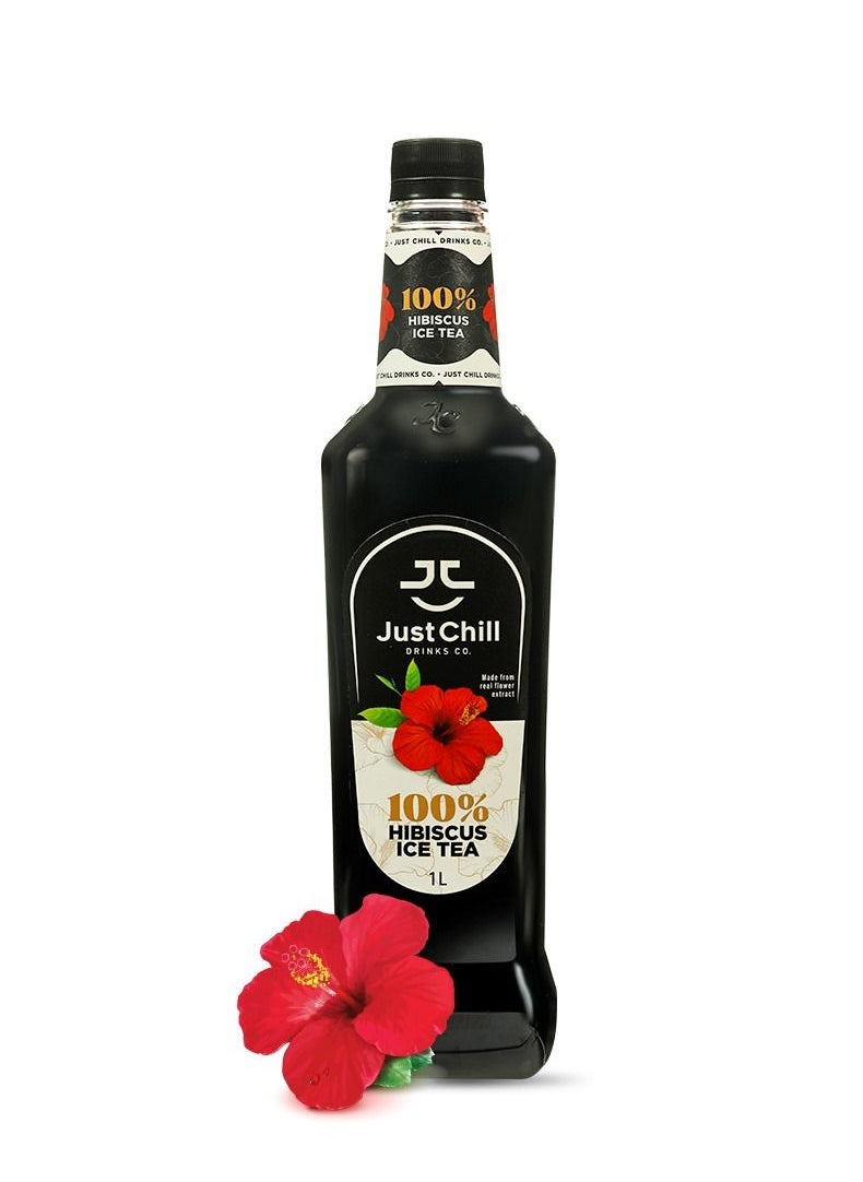 Just Chill Drinks Co. - Hibiscus Iced Tea Syrup Made From 100% Real Flower Extract 1 Litre - Image 1