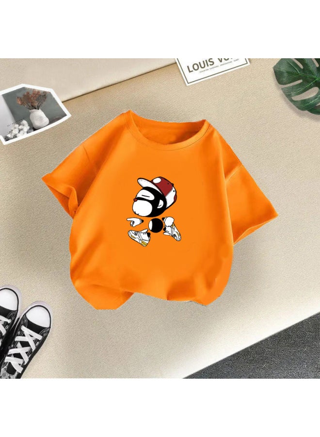 Children's Round Neck Short Sleeve Summer New Boys And Girls Fashion Trend T-shirt Baby Top Base Layer Kids Clothing