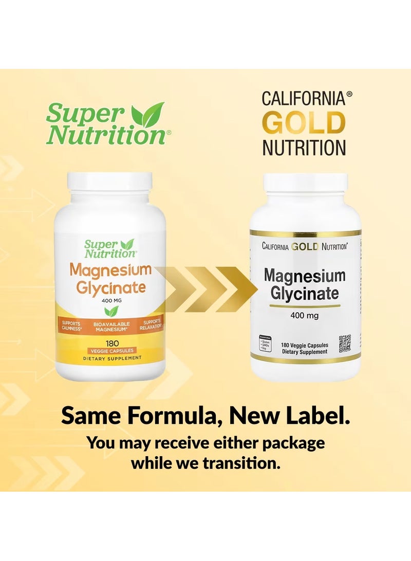 California Gold Nutrition - Magnesium Glycinate 400mg  High-Absorption Magnesium Supplement (180 Veggie Capsules) - Image 3