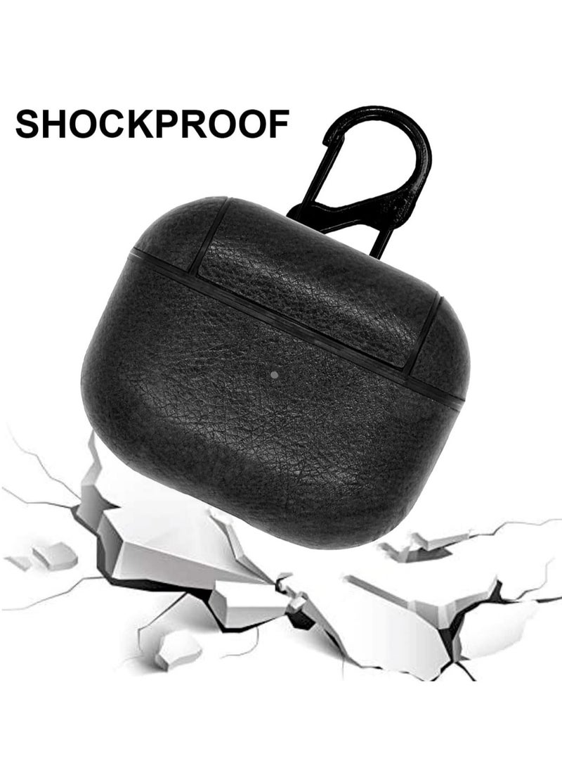 AirPods 4th Generation Case Leather Case, Compatible with AirPods 4 Gen (2024) (USB-C), Compatible with MagSafe, Drop Protection Cover with Lanyard, Orbit Hybrid Case, Black - Image 2