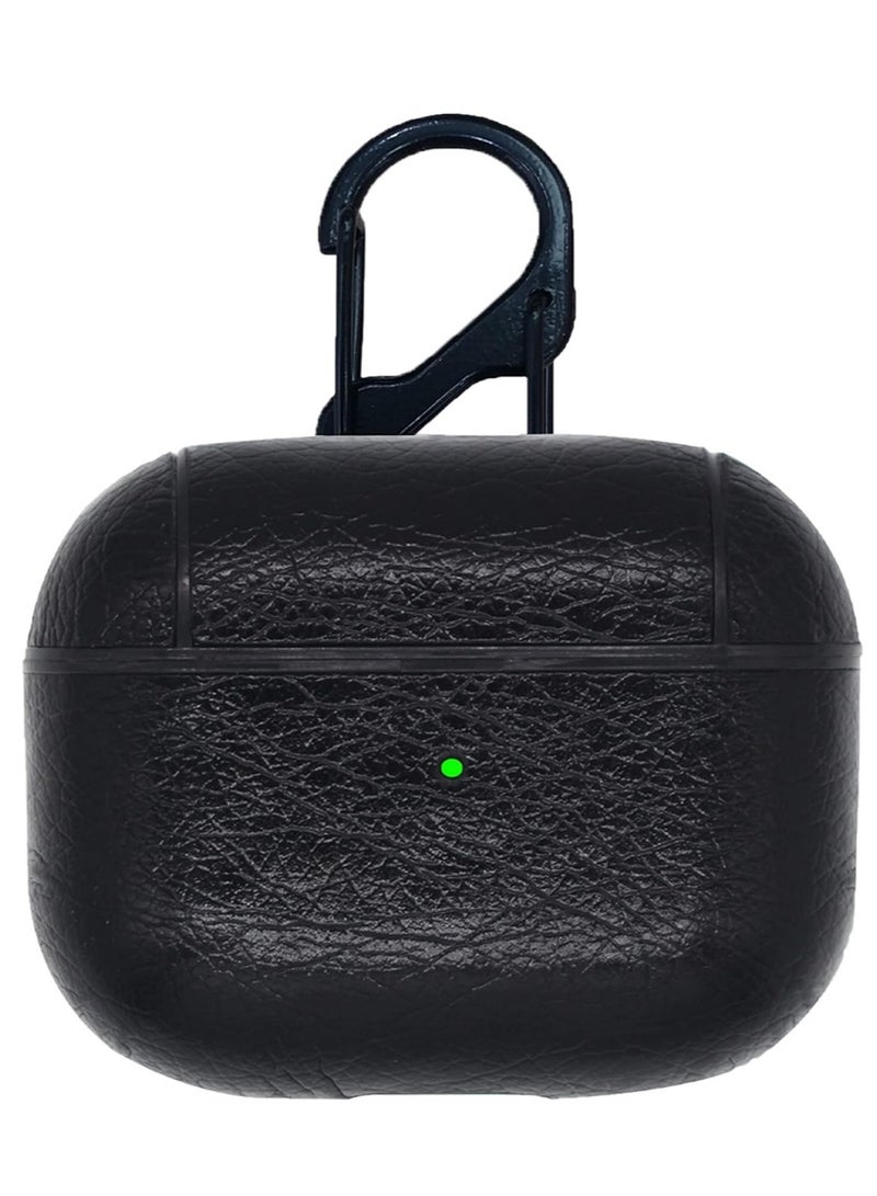 AirPods 4th Generation Case Leather Case, Compatible with AirPods 4 Gen (2024) (USB-C), Compatible with MagSafe, Drop Protection Cover with Lanyard, Orbit Hybrid Case, Black - Image 1