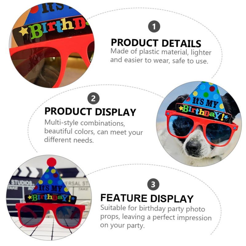 Fun Birthday Glasses Hats 2 Pack Lightweight Photo Props For Party Celebrations - Image 5