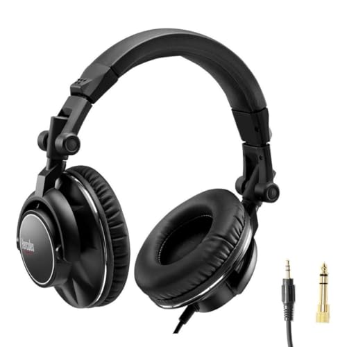 Hercules HDP DJ60 Closed-Back Over-Ear DJ Headphones with Optimal Noise Isolation, Circumaural Design, Attached Spiral Cable, and Ultra-Soft Ear Pads (Black) - Image 1