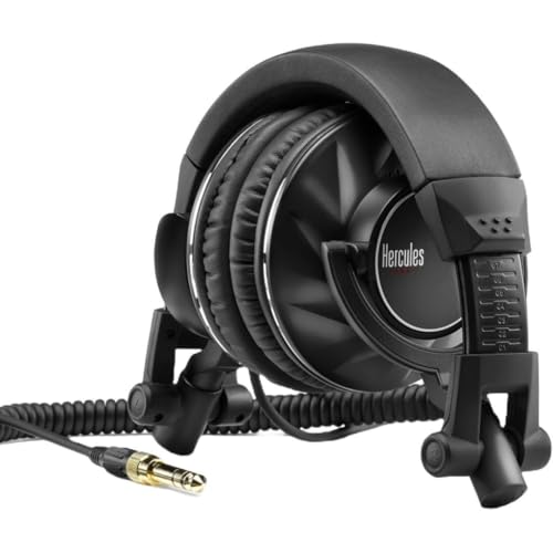 Hercules HDP DJ60 Closed-Back Over-Ear DJ Headphones with Optimal Noise Isolation, Circumaural Design, Attached Spiral Cable, and Ultra-Soft Ear Pads (Black) - Image 3