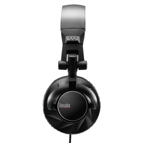 Hercules HDP DJ60 Closed-Back Over-Ear DJ Headphones with Optimal Noise Isolation, Circumaural Design, Attached Spiral Cable, and Ultra-Soft Ear Pads (Black) - Image 4