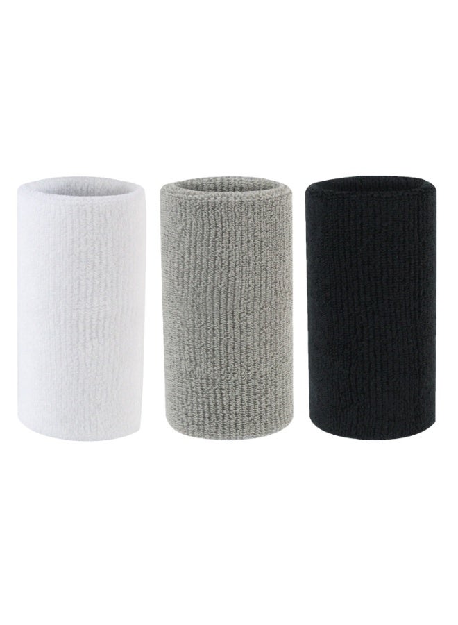 3 أزواج من الأساور الرياضية للرجال والنساء، أساور معصم للتنس والبادمينتون والجمباز وكرة السلة، دعامة معصم ودعم للمعصم - Image 4