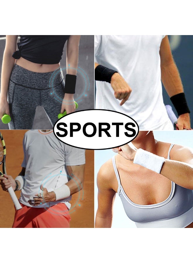 3 أزواج من الأساور الرياضية للرجال والنساء، أساور معصم للتنس والبادمينتون والجمباز وكرة السلة، دعامة معصم ودعم للمعصم - Image 3