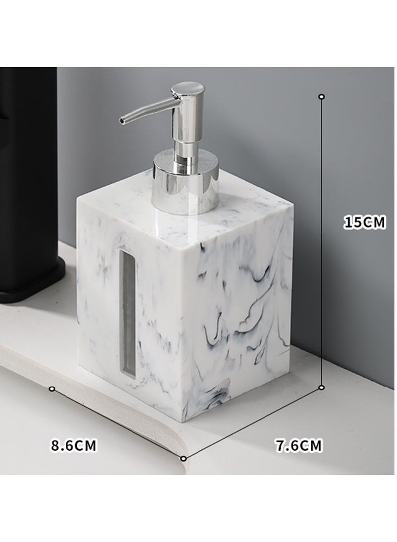 JiFENG Soap Dispenser Transparent Window Resin 400ml -Pump Bottle for Hand Wash & Shower Gel Bathroom & Kitchen Refillable Bottle(Silver&White)  - Image 3