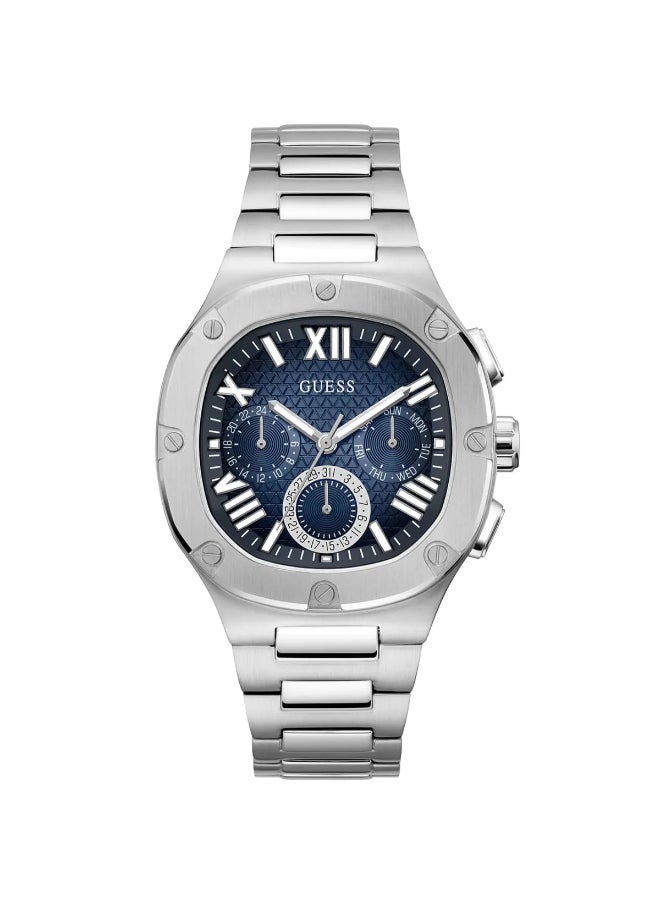 GUESS - GUESS Men's 42mm Watch - Silver Strap Blue Dial - GW0572G1 - Image 1