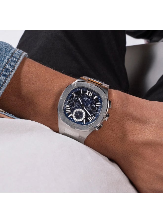 GUESS - GUESS Men's 42mm Watch - Silver Strap Blue Dial - GW0572G1 - Image 1