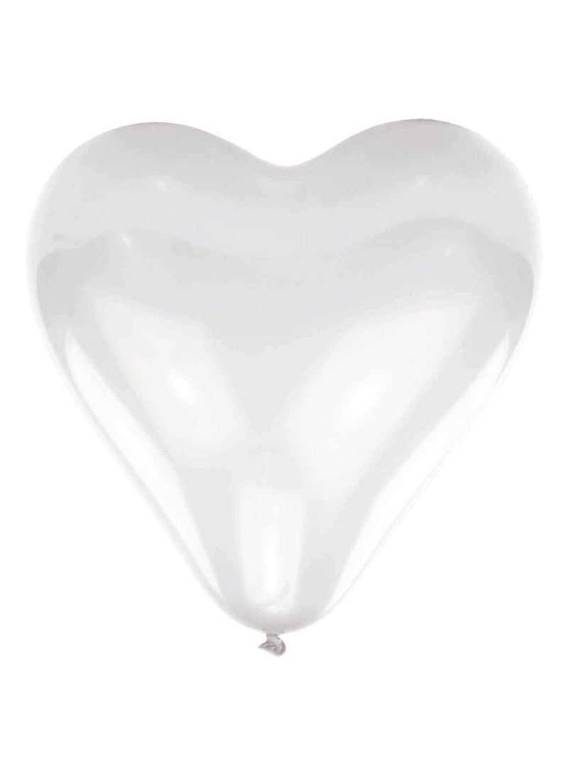 Heart-Shaped Latex Balloons White 41cm 10-Pack