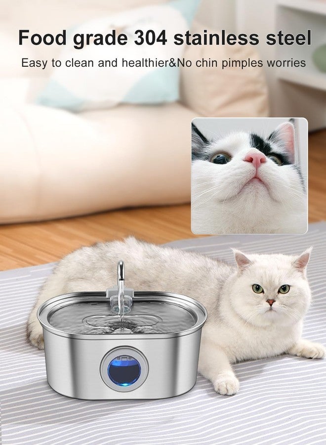 KANCHOU Cat Water Fountain Stainless Steel with Water Level Window,108oz/3.2L Cat Fountain Quiet Automatic Pet Water Fountain for Cats and Small Dogs - Image 4