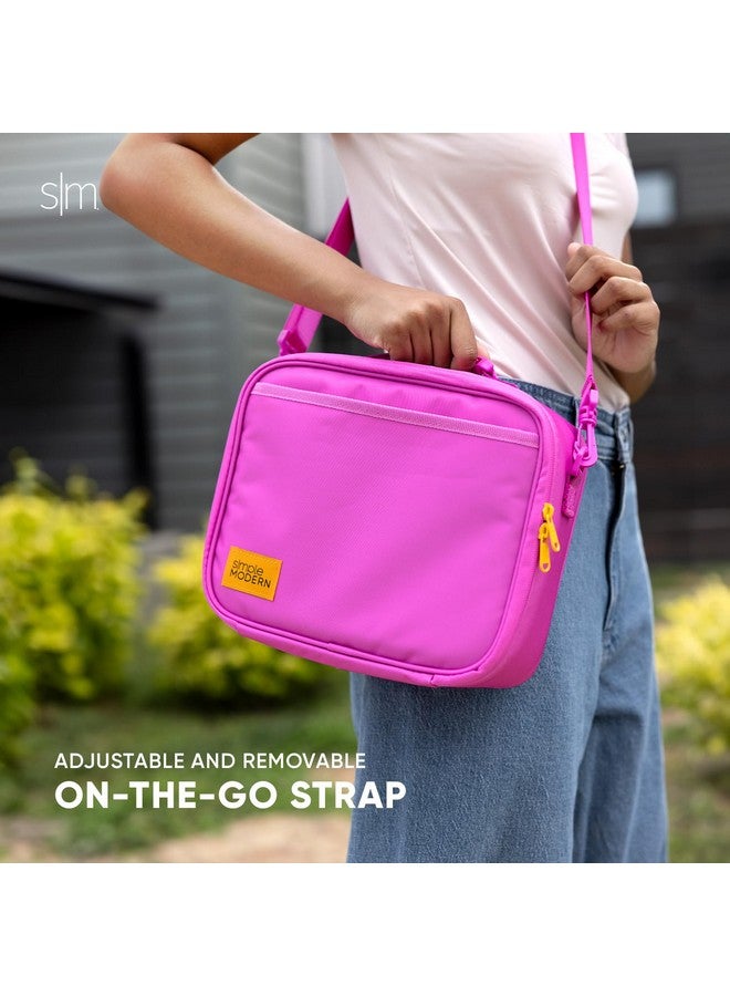 Simple Modern Simple Modern Hadley with Shoulder Strap | Lunch Box for Kids, Teens, and Adults | Insulated Bag for Girls, Boys, Women, Men | Meal Containers with Exterior and Interior Pockets | Almond Birch  - Image 3