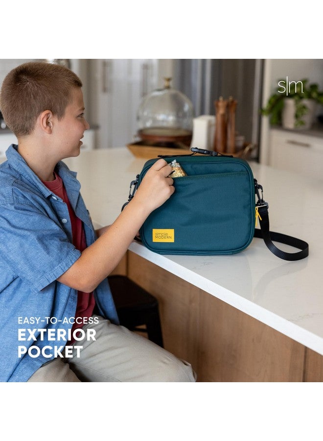 Simple Modern Simple Modern Hadley with Shoulder Strap | Lunch Box for Kids, Teens, and Adults | Insulated Bag for Girls, Boys, Women, Men | Meal Containers with Exterior and Interior Pockets | Almond Birch  - Image 5