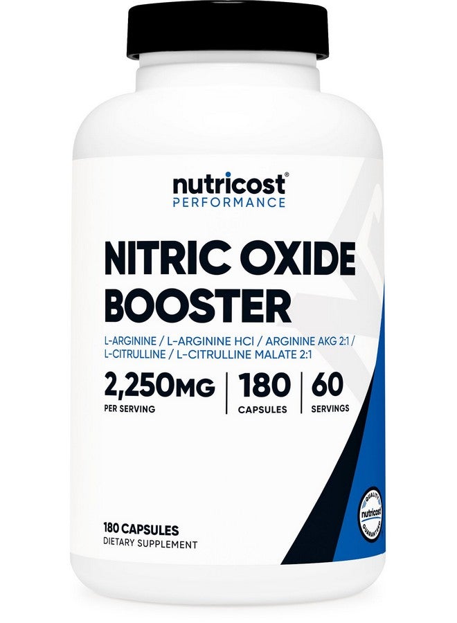 Nutricost Nutricost Nitric Oxide Booster 2250mg, 180 Capsules - 750mg Per Casule, 60 Servings - Gluten Free and Non-GMO  - Image 1
