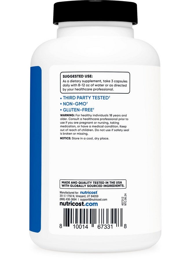 Nutricost Nutricost Nitric Oxide Booster 2250mg, 180 Capsules - 750mg Per Casule, 60 Servings - Gluten Free and Non-GMO  - Image 4