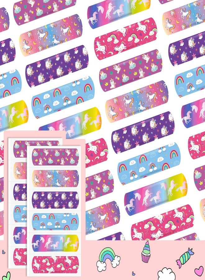 Sinmoe 6 Styles Kids Bandages Cute Cartoon Unicorn Bandages for Girls Kawaii Variety Pack Comfortable Flexible Protection Care for Cuts Scrapes Wounds(120 Pcs) - Image 5
