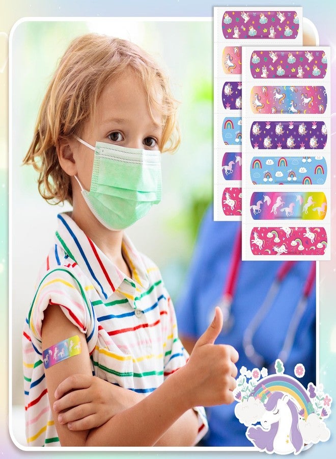 Sinmoe 6 Styles Kids Bandages Cute Cartoon Unicorn Bandages for Girls Kawaii Variety Pack Comfortable Flexible Protection Care for Cuts Scrapes Wounds(120 Pcs) - Image 3